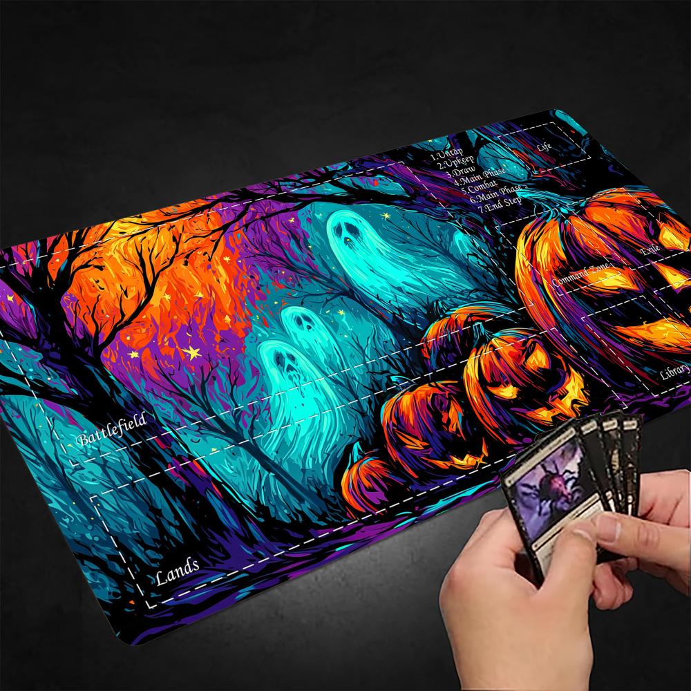 Board Game Horror - Neon Horror Forest MTG Playmat Magic