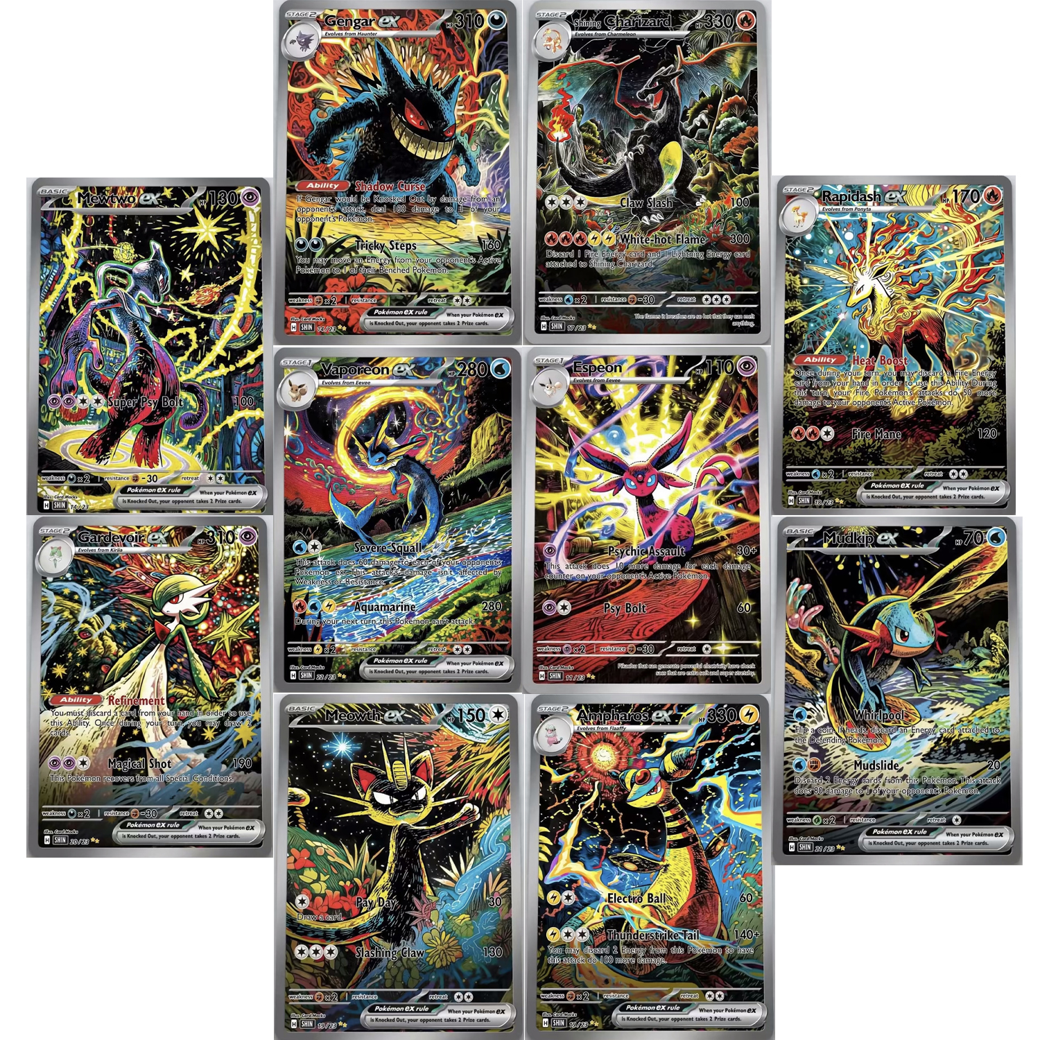 Board Game Anime - PKM PTCG Card Dark Fantasy Style