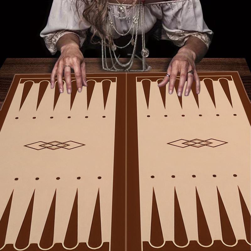 Board Game Night - 1pc Brown Backgammon Board Printed Tarot