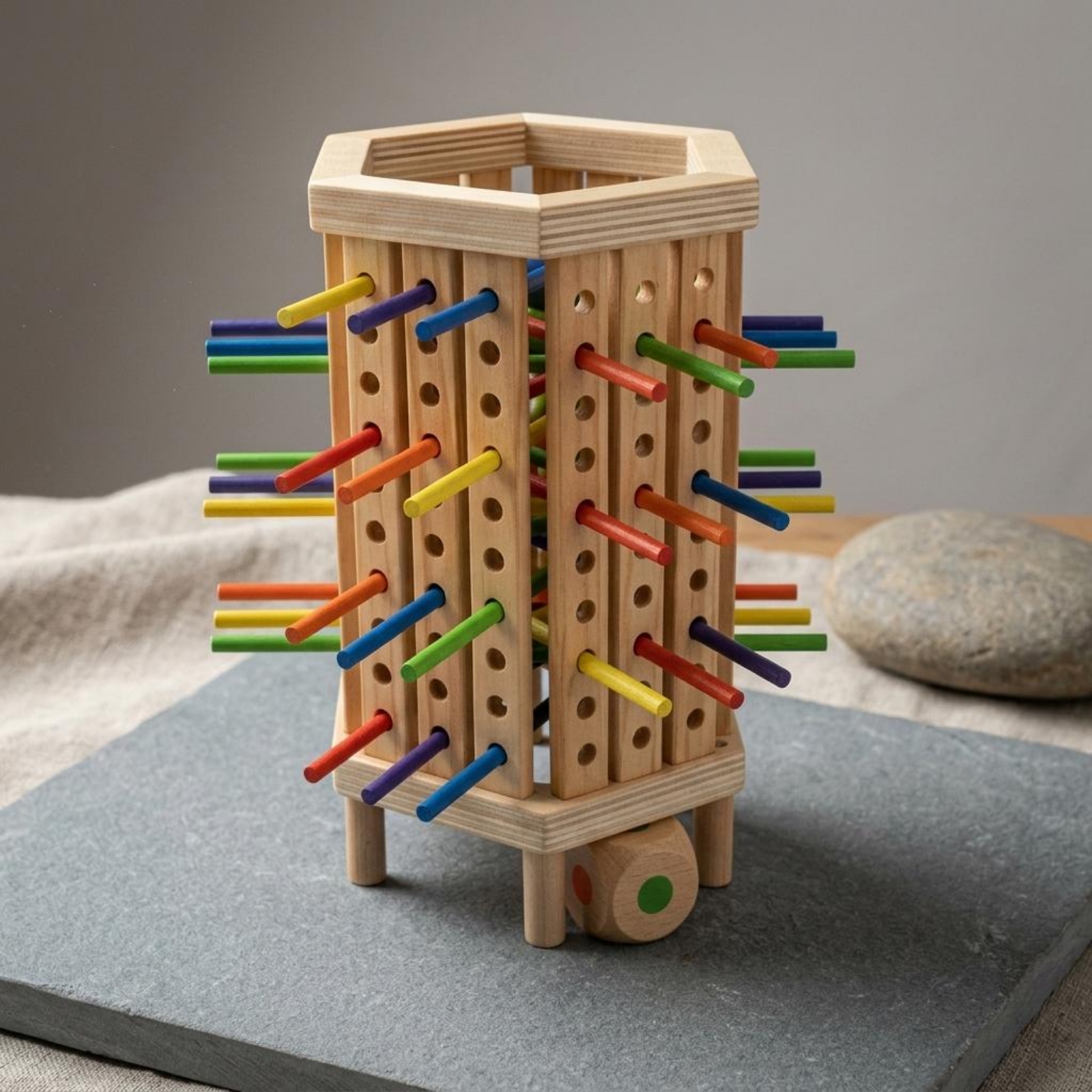 Stick and Dice Game Hexagonal  - огляд і ціна Dice Tower Wooden