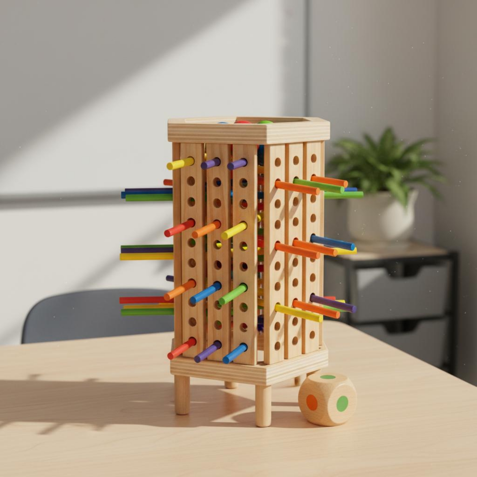 Stick and Dice Game Hexagonal  - огляд і ціна Dice Tower Wooden