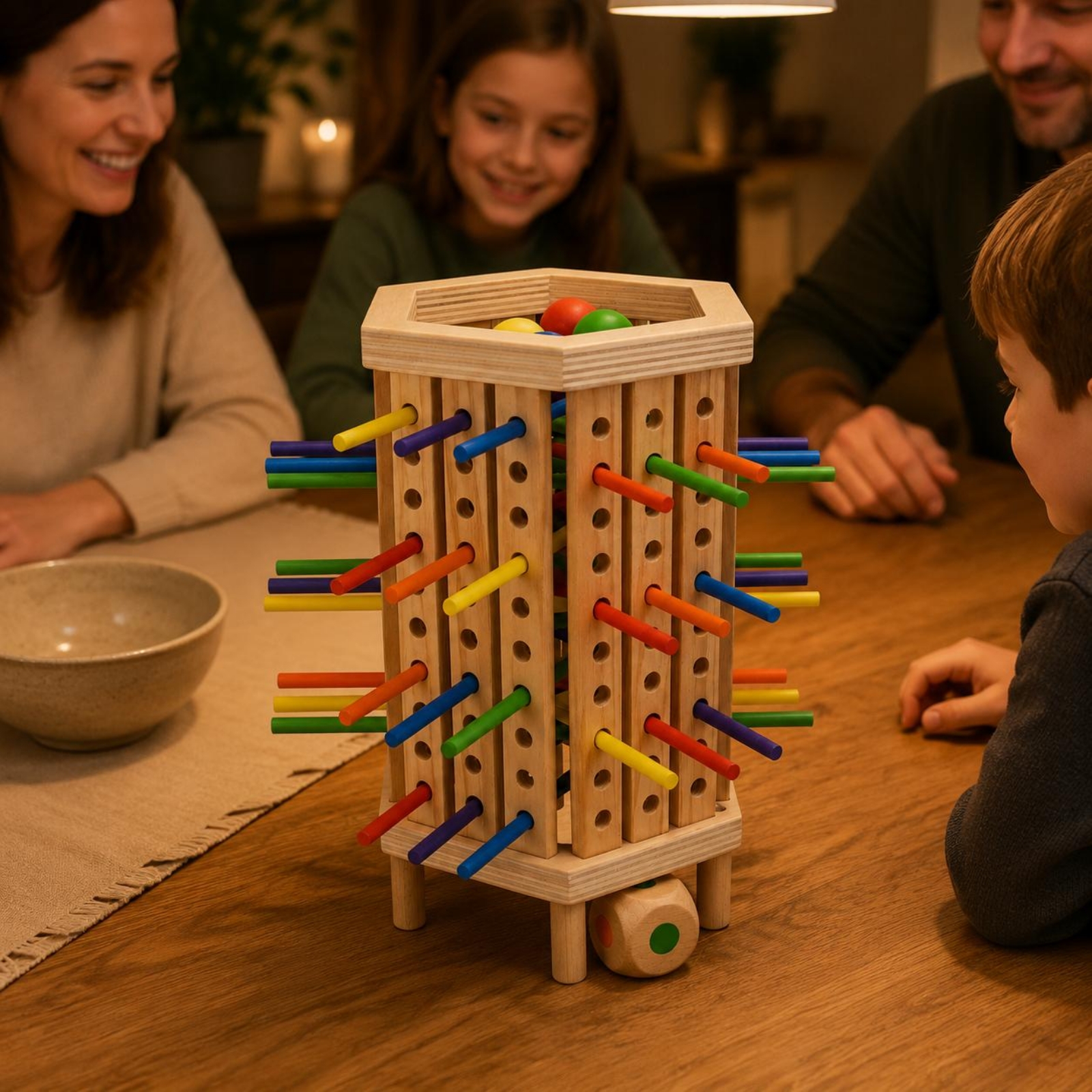 Stick and Dice Game Hexagonal  - огляд і ціна Dice Tower Wooden