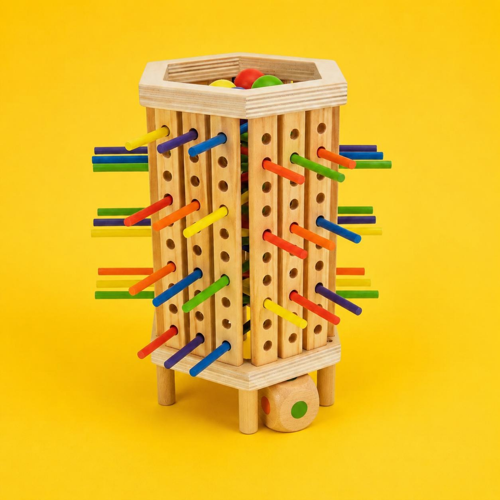 Stick and Dice Game Hexagonal  - огляд і ціна Dice Tower Wooden