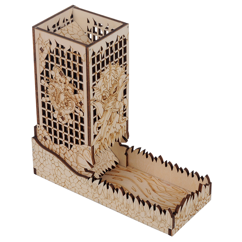 D&D Dice Tower with Tray Wood  - огляд і ціна Dice Tower Wooden