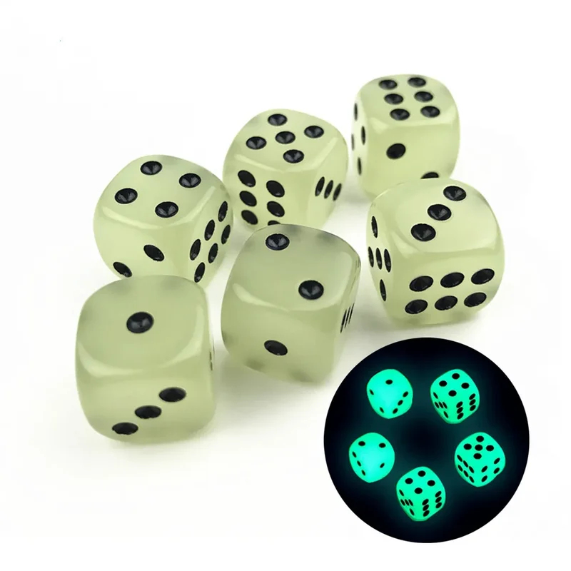 6-36Pcs 14mm Luminous Dice 6 S - огляд і ціна Board Game Night