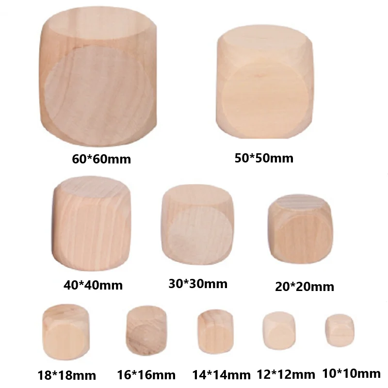10pcs D6 6 Sided Blank Wood Di - огляд і ціна Dice Tower Wooden