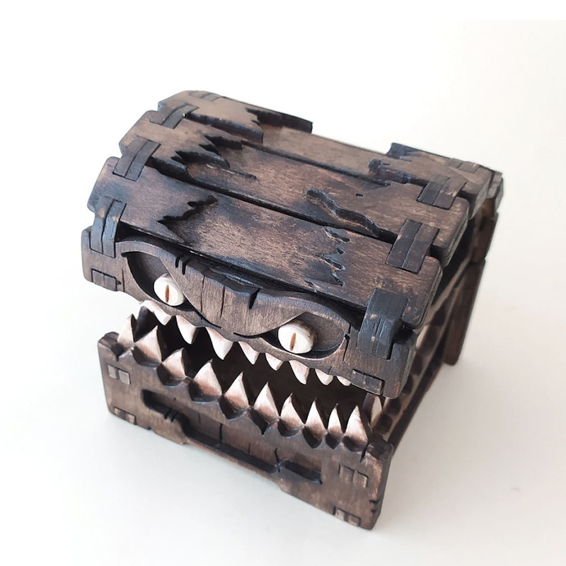 Mimic Chest for Dungeons and D - огляд і ціна Dice Tower Wooden