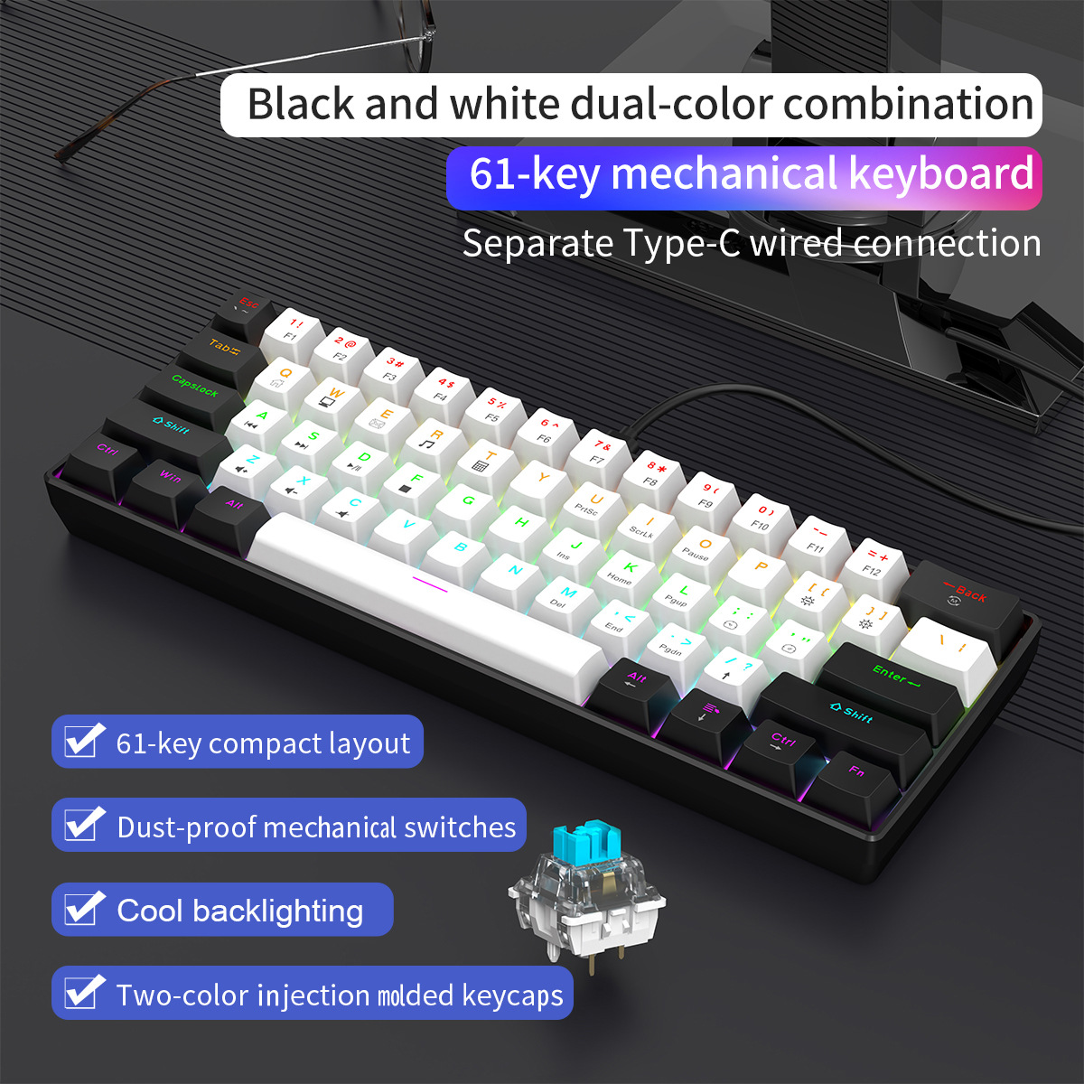 Mechanical keyboard gamer 60%  - огляд і ціна Board Game Journal