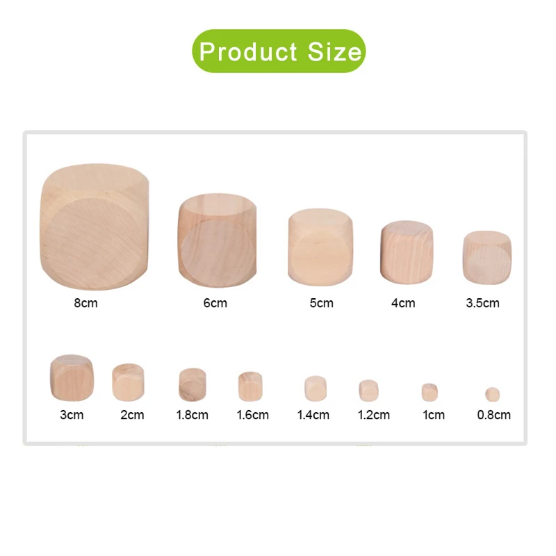 10pcs/Lot D6 6 Sided Blank Woo - огляд і ціна Dice Tower Wooden