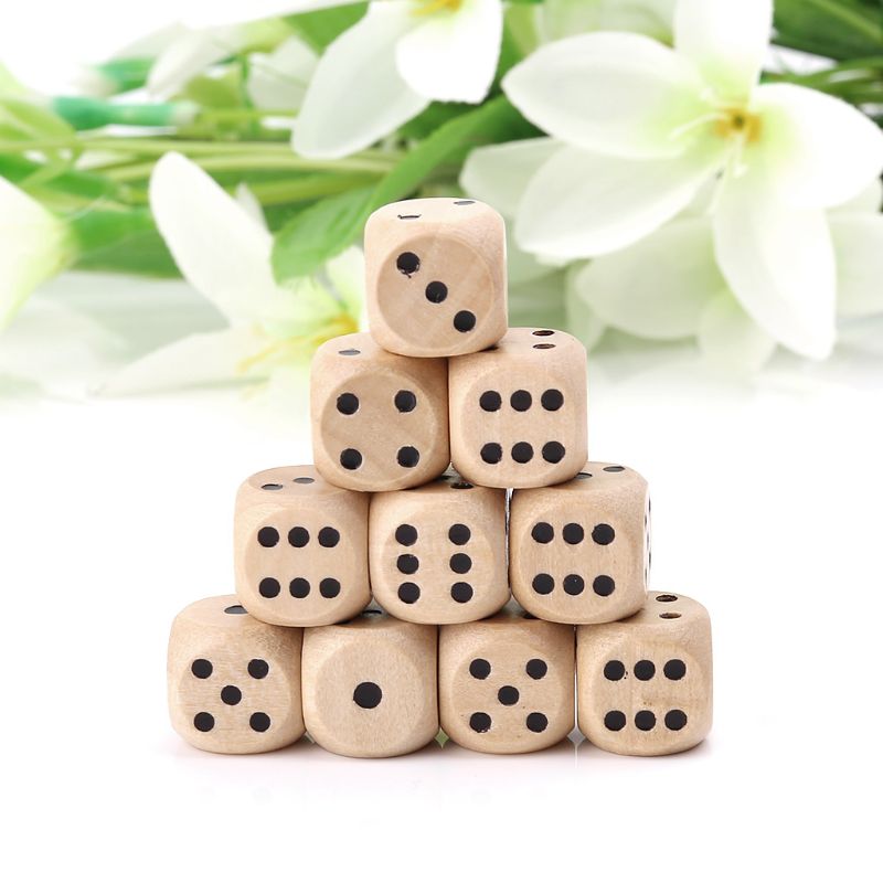 10Pcs Wooden 6 Sided D6 Faces  - огляд і ціна Dice Tower Wooden