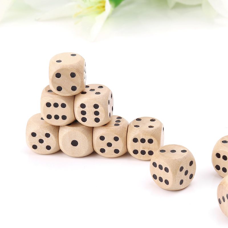 10Pcs Wooden 6 Sided D6 Faces  - огляд і ціна Dice Tower Wooden