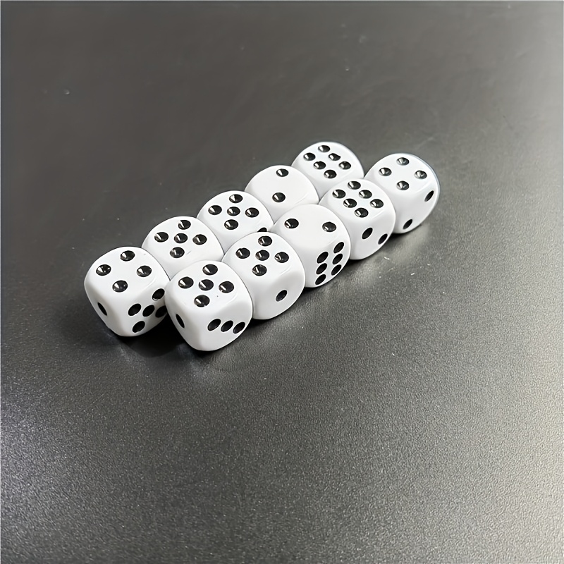 10pcs D6 Dice Set, 14mm White  - огляд і ціна Board Game Dots