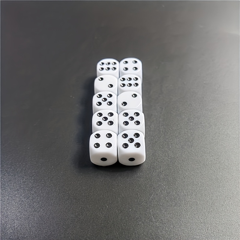 10pcs D6 Dice Set, 14mm White  - огляд і ціна Board Game Dots