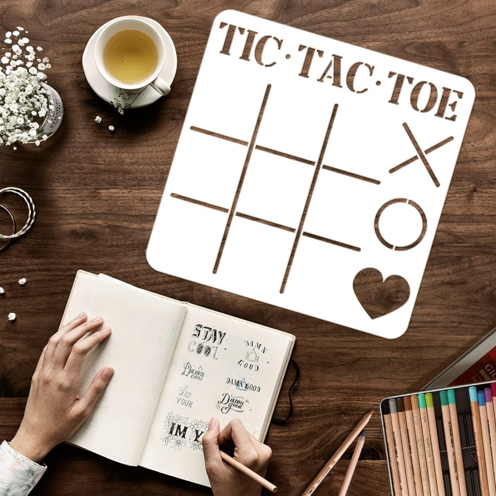 Tic Tac Toe Board Stencil DIY  - огляд і ціна Board Game Template